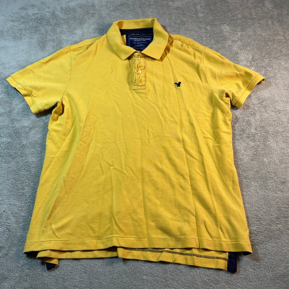 American Eagle Outfitters The Eagle Polo Short Sleeve Casual XL Men's Yellow‎